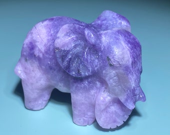 1.7inches Crystal elephant,Natural purple mica quartz,purple mica elephant,elephant decorate,crystal birthday gift 1pc