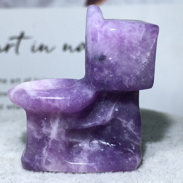1.5" Natural Purple Mica quartz,Purple Mica Toilet,crystal Toilet,Toilet decorate,hand engraving,crystal birthday gift 1pc