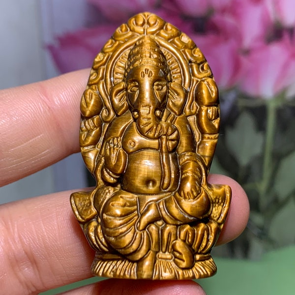 1.9''+Natural Tiger's eye stone quartz,Tiger's eye stone Ganesha,crystal Ganesha,Ganesha decorate,crystal gift 1pc