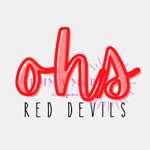 OHS Red Devils II PNG Sublimation Design Télécharger