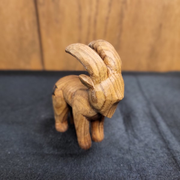 Goat Handmade Woodcarving | Billy Goat Woodcarving | Goat Figure Carving | Butternut Wood Carving | Hand carved Figuring | Whittling