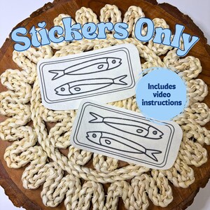 DIY Sardine Embroidery Tote Bag Adult Craft Kit: Beginner Craft Project Stickers Only