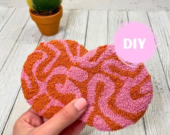 DIY Punch Needle Coaster Kit, Set of Two: Groovy Mug Rug Craft for Adults
