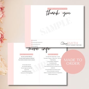 MONAT GIRLIE Thank You Card | Personalised Monat Thank You Card | Monat More Info Card | Made to Order | Download and Print