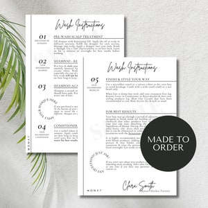 MINIMALIST Wash Instructions | Monat Personalised Wash Instructions | Monat Wash Instruction Cards | Download and Print