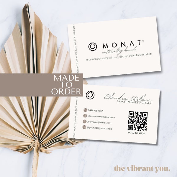 Aesthetic Monat Business Card | Personalised Monat Business Card | QR Code Business Card | Download and Print