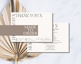 Aesthetic Monat Thank You Card | Personalised Monat Thank You Card | Made to Order | Download and Print