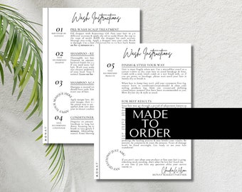 Minimalist Monat Wash Instructions | Monat Personalised Wash Instructions | Monat Wash Instruction Cards | Download and Print