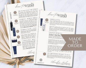 PRINTED in Stock Monat Washing Instruction Cards - Etsy