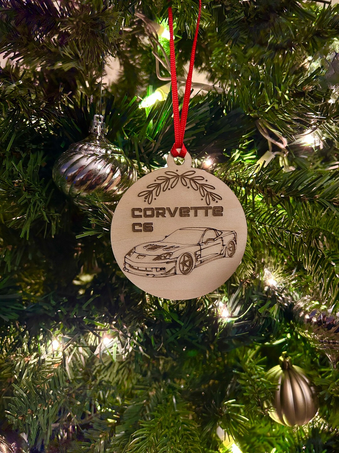 C4 Corvette Christmas / Holiday Ornament - Set of 2