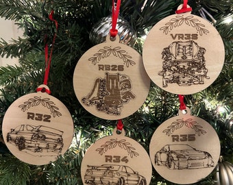 JDM Nissan Skyline Christmas Ornament R32 R34 R35 VR38 RB26 Decorations Gifts
