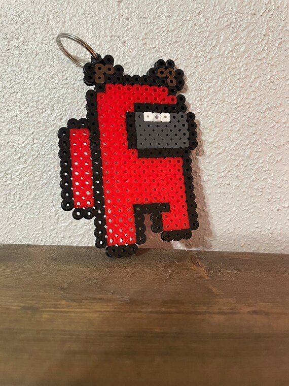 Red Among Us Perler Bead Art 