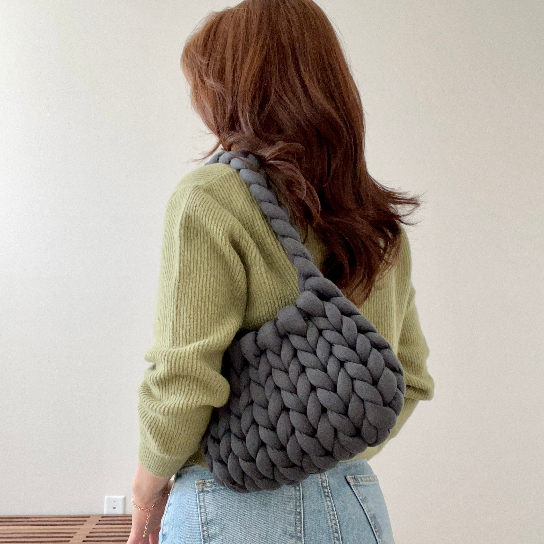 Customizable Chunky Yarn Bag, Chunky Knit Bag free Shipping Etsy