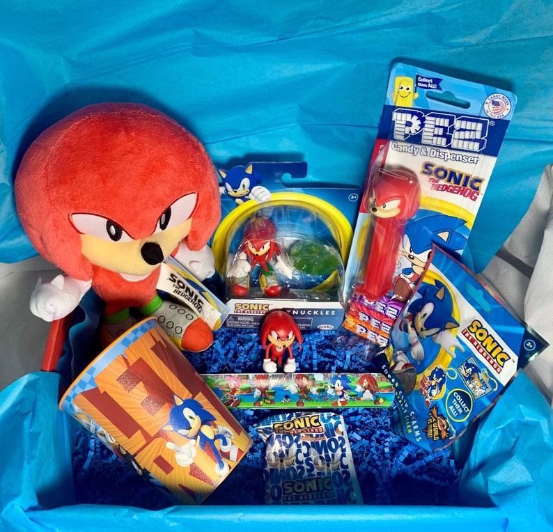 Paquete de artículos de Sonic en cesta de regalo: regalo de jugador único para adolescentes, preadolescentes, niños, niñas y niños - Set de regalo de Sonic the Hedgehog - Regalo de juego de Sonic imagen 6