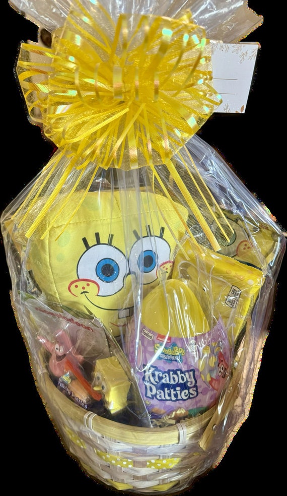 SpongeBob Item Bundle in Gift Basket - unique gift for teen, tween, kid, boy, girl, Sponge Bob fan, unique gift for SpongeBob fan