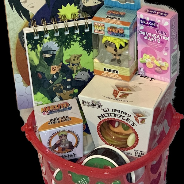 Anime Item Bundle Gift Basket - Valentine’s Day gift for teens, valentine gift for tweens, gift for anime fan, valentine gift for kids