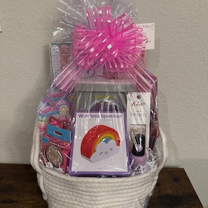 Over the Rainbow Teen Girl Gift Basket- unique gift for girl, teen, tween, flower girl gift, thank you, birthday, Easter, any occasion image 1