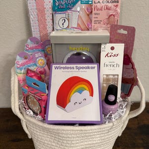 Over the Rainbow Teen Girl Gift Basket- unique gift for girl, teen, tween, flower girl gift, thank you, birthday, Easter, any occasion image 2