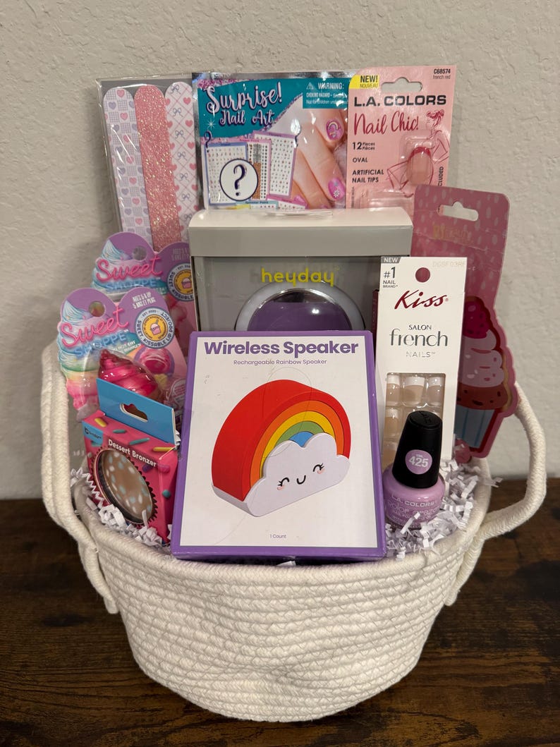 Over the Rainbow Teen Girl Gift Basket- unique gift for girl, teen, tween, flower girl gift, thank you, birthday, Easter, any occasion image 2