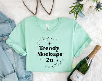 Bachelorette BC3001 Mint Mockup, Bride BC3001 Mockup, Cowgirl Wedding BC3001 Shirt Mockup, Chinoiserie BC3001 Shirts Mockup, BC 3001 Mockups