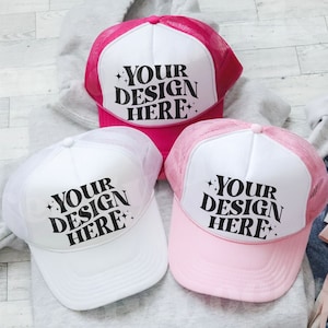 Otto Trucker Mesh Hat Mockup Trendy Cap Trucker Hat Mockup Hot Pink Trucker Hat Coquette Bow Hat Mockup Baseball Mesh Hat Trendy Hat Mockup