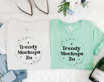 Bachelorette BC3001 White And Mint Mockup, Bride BC3001 Mockup, Bachelorette Shirt 3001 Mockup, BC3001 Mint Mockup, Chinoiserie Shirt Mockup
