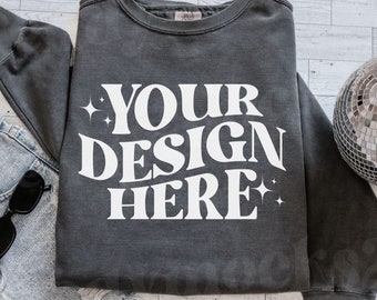 Comfort Colors 1566 Pepper Mockup C1566 Flat Lay Mockup Trendy C1566 Pepper Mockup 1566 Crewneck Mockup Pepper Shirt Mockup, Flat Lay Mockup