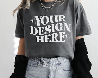 Pepper Comfort Colors 1717 Mockup Comfort Colors Mockup 1717 Pepper Shirt Mockup Trendy Pepper Shirt Mockup C1717 Shirt Mockup CC1717 Mockup