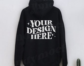 Black Gildan Hoodie Back Mockup Back Of Gildan 18500 Mockup Trendy Back Of Black Hoodie Mockup 18500 Black Back Mockup Black Hoodie Mockup