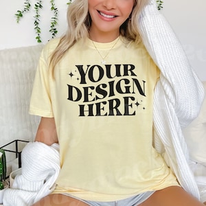 Banana Comfort Colors C1717 Mockup, Comfort Colors Banana Mockup, 1717 Banana Shirt Mockup, Trendy Mockup, 1717 Mockup, Yellow Shirt Mockup