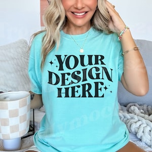 Chalky Mint Comfort Colors Shirt Mockup, Comfort Colors Mint Mockup, 1717 Shirt Mockup, Trendy Mockup, Chalky Mint C1717 Mockup, 1717 Mockup