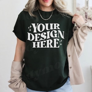Forest Green Gildan 5000 Mockup G5000 Mockup 5000 Forest Green Shirt Mockup Green Shirt Mockup Trendy Gildan Forest Green Mockup Boho Mockup