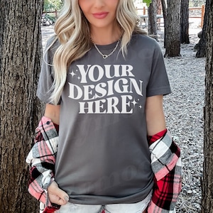 Asphalt Bella Canvas 3001 Mockup, Bella Canvas Outdoor Mockup, 3001 Asphalt Shirt Mockup, Trendy Mockup, 3001 Mockup, Asphalt 3001 Mockup