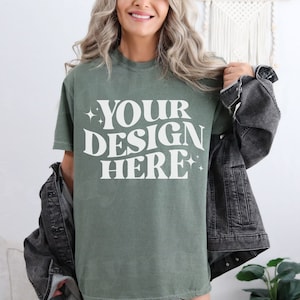 Comfort Colors C1717 Moss Shirt Mock Up, Comfort Colors Mockup, Comfort Colors Moss Mockup, Moss 1717 Shirt Mockup, Trendy Moss C1717 Mockup