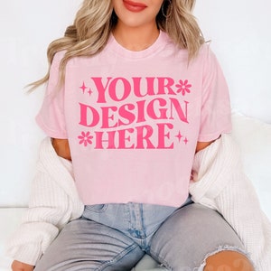 Comfort Colors 1717 Blossom Mockup, C1717 Blossom Shirt Mockup, Spring Shirt Mockup, Comfort Colors Mockup, Trendy Shirt Mockup, 1717 Mockup