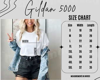 Tableau des tailles Gildan 5000, Tableau des tailles Gildan, Tableau des tailles 5000, Gildan 5000, Tableau des tailles pour Gildan, Tableau des tailles de chemise Gildan, Gildan 5000 blanc