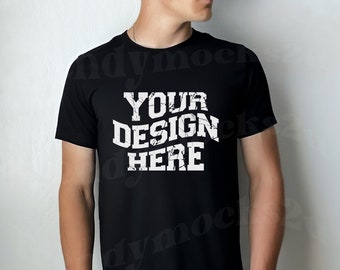 Black Bella Canvas Mockup, Male Bella Canvas Mockup, Black Bella Canvas Mockup, Male Model Mockup, Male Mockup, Black TShirt Mock