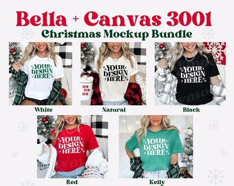 Bella Canvas 3001 Christmas Mockup, Christmas Mockup Bundle, Christmas Shirt Mockup, 3001 Mockup Bundle, 3001 Christmas Mockup, 3001 Bundle
