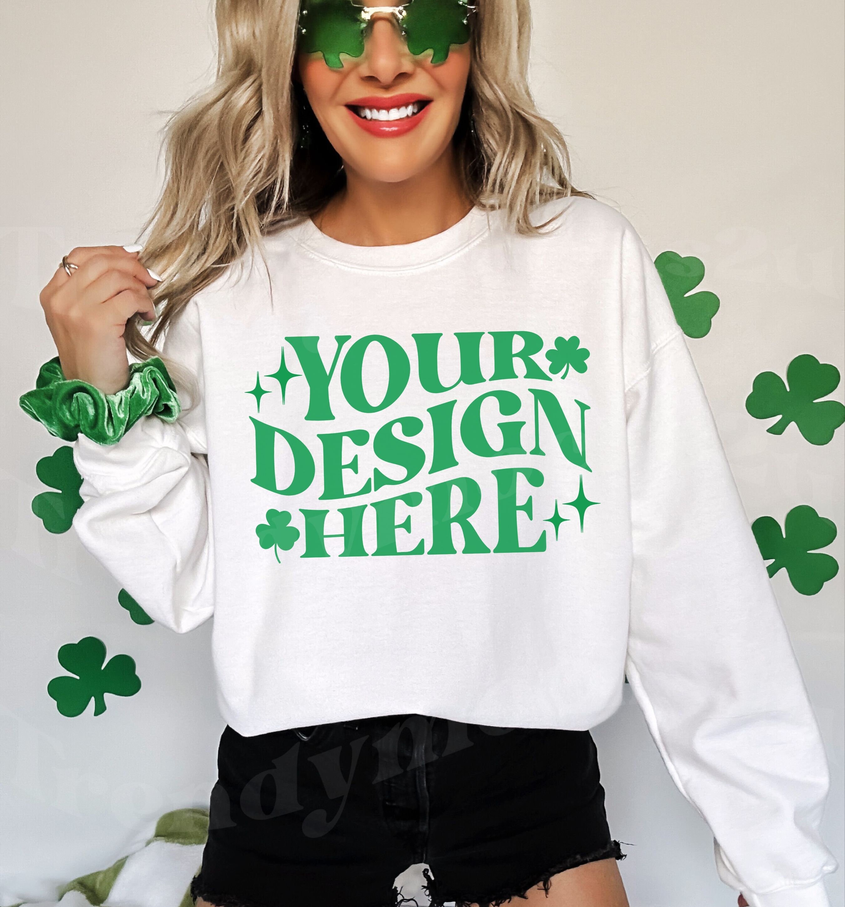 St. Patrick's Day Womens Sweatshirts Green Gnome Graphic Long Sleeves Plus  Size Loose Fit Hoodie Pullover Tops 