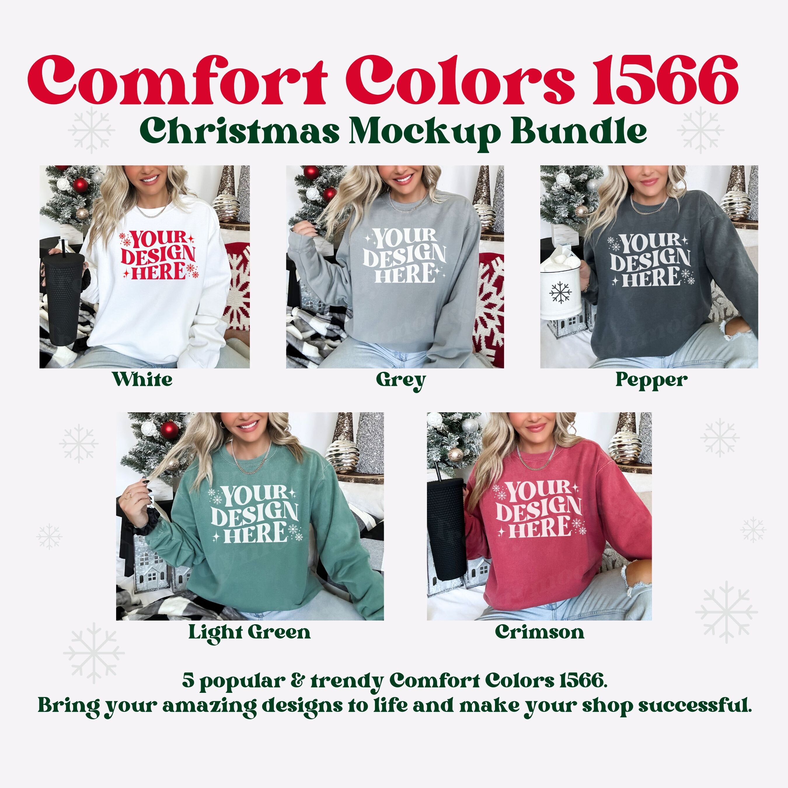 Comfort Colors 1566 Christmas Mockup, Comfort Colors 1566 Mockup Bundle, 1566 Comfort Colors Bundle, 1566 Mockup, 1566 Christmas Mockup