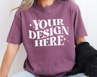 Berry Comfort Colors Shirt Mockup, Comfort Colors Berry Shirt Mockup, 1717 Shirt Mockup, Trendy Mockup, Berry C1717 Mockup, 1717 Mockup