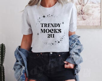 Ash Bella Canvas 3001 Mockup, 3001 Mockup Bella Canvas 3001, Ash Shirt Mockup, Trendy BC3001 Mockup, BC3001 Tee Mockup, Bella Canvas Mockup