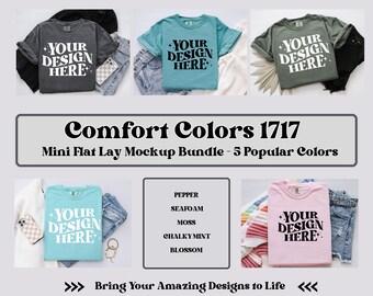 Comfort Colors 1717 Mini Mockup Bundle, Comfort Color 1717 Blossom Mockup,  Shirt Mockup Bundle, Comfort Colors Bundle, Trendy Mockup Bundle