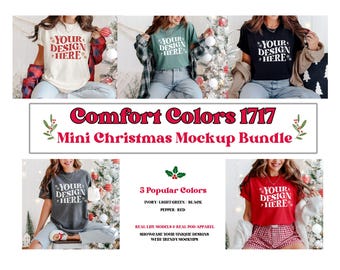 Comfort Colors 1717 Christmas Mockup, Comfort Colors 1717 Mockup Bundle, Comfort Colors Bundle, Trendy CC1717 Mockup, Christmas Shirt Mockup