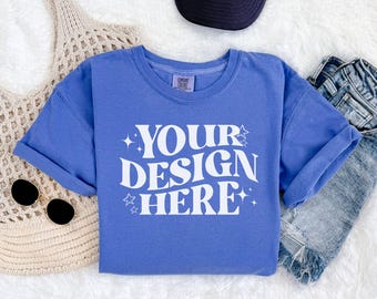 Flo Blue CC1717 Mockup, CC1717 Shirt Mockup, Patriotic C1717 Flo Blue Mockup, July 4th TShirt Mockup, Trendy CC1717 Flo Blue Shirt Mockup