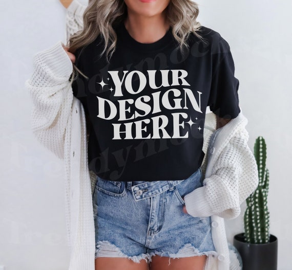 Comfort Colors C1717 Black Shirt Mockup, Black 1717 Mockup, C1717 Black Mockup, Black Shirt Mockup, Lifestyle Mockup, Trendy C1717 Mockup