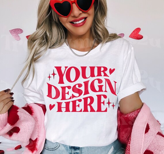 Bella & Canvas 3001 Mockup White, Valentines Bella Canvas Mockup, Valentines Mockup, Trendy MockUp, 3001 White Shirt Mockup, 3001 Mockup