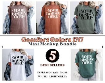 Comfort Colors 1717 Mini Mockup Bundle, Comfort Color 1717 TShirt Mockup,  CC1717 Moss Mockup, Comfort Colors Bundle, Trendy Mockup Bundle