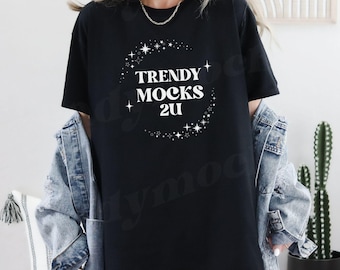Gildan 5000 Shirt Mockup Black, 5000 Model Mockup, 5000 Black Shirt Mockup, Black TShirt Model Mockup, Trendy 5000 Mockup, G5000 Mockup