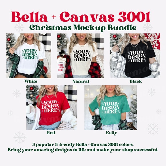 Bella Canvas 3001 Christmas Mockup, Christmas Mockup Bundle, Christmas Shirt Mockup, 3001 Mockup Bundle, 3001 Christmas Mockup, 3001 Bundle